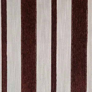 Mid-Century Modern Vertical Stripe Chenille Polyester Fabric For Sofa Chair Headboard DIY Retro Upholstery Material