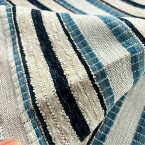 Hochwertiger Jacquard-Streifen-Chenille-Stoff mit Webstruktur für Polstermöbel