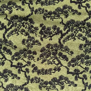 Tessuto jacquard ciniglia pino evergreen neo-cinese per cuscino divano rivestimento