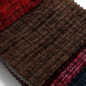 Gedetailleerde close-up van de rijke textuur van kleurrijke Chenille tweed stoffen