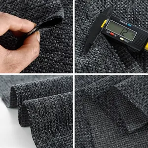 Premium dikke houtskool chenille bekledingsstof met detail van 1,2 mm dikte