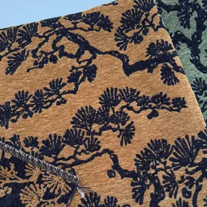 Tessuto ciniglia jacquard con pino stile cinese rétro per cuscino divano tappezzeria casa.