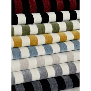 Tessuto ciniglia spesso a righe in vari colori per tappezzeria e cuscini fai-da-te