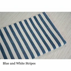 Tessuto di ciniglia spesso a righe blu e bianche, perfetto per arredamento casa e fai-da-te