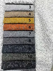 Makrodetail hochwertiger Chenille-Bouclé-Stoffmuster mit Auswahl der Farbnummern