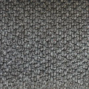 Macro vista de textura de tela de lino grueso gris oscuro para decoración de sofá tapizado