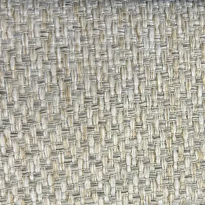 Textura macro de tela de tapicería gruesa de poliéster y lino tejida en beige neutro