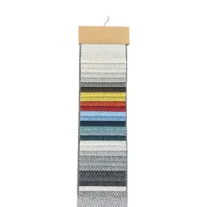 Muestras de tela de lino grueso y poliéster para tapicería de sofás en varios colores sólidos