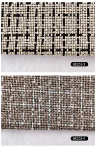 Close-up detail of coarse linen fabric texture, displaying woven grid pattern clearly.