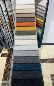 Wide selection of colorful chenille fabric swatches with rich textured finish for sofas