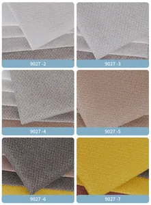 Detalle de la textura de tela gruesa de algodón y lino con patrón de espiga en seis colores