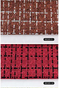 Detailed view of coarse linen plaid fabric texture, ideal for bags, cushions, and sofa covers.