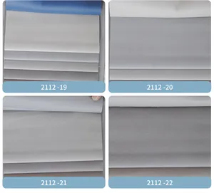 Stoffproben aus wasserdichtem technischem Gewebe in Grautönen, Codes 2112-19 bis 2112-22.