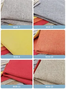 Muestras de tela con textura de lino de alta calidad para tapicería y cojines
