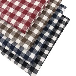 Classic linen checkered fabric in multiple colors for DIY home decor and upholstery projects