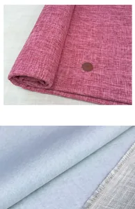 Détail en gros plan d'un tissu en coton et lin à grain de bambou pour housses de canapé