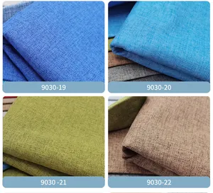 Detalle macro de la textura de lino fino para sofás de poliéster en varios colores