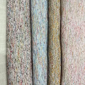 Rouleaux de tissu en coton et lin de style tweed coloré pour vêtements et ameublement