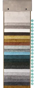 Muestrario de colores de tela de terciopelo de chenilla gruesa para sofás y tapicería