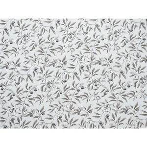 Vintage botanical chenille jacquard fabric with elegant leaf and olive pattern for sofa