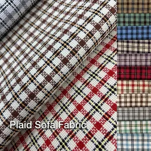 Classic Plaid Sofa Fabric 100 Percent Polyester Grid Pattern Upholstery Material For Pillows Cushions Pet Mats DIY Sewing Home Decor