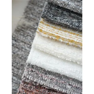 Premium thick Chenille sofa fabric with mountain texture and bouclé loops for furniture.