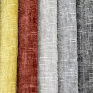 Muestras verticales de tela de tapicería de chenilla de color sólido engrosada para sofás