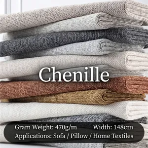 High-density thick textured chenille fabric for sofa upholstery and cushion covers