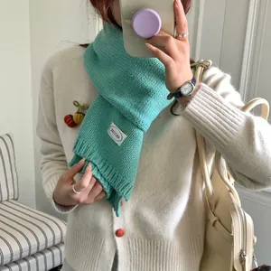ARCLSEE mintgroene grof gebreide wintersjaal voor dames in een Franse stijl