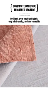 Detailed macro view of pink textured chenille fabric with premium composite backing layer