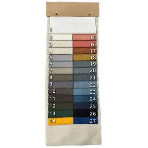 Waterproof thickened bouclé sofa fabric color swatches featuring 27 numbered color shades