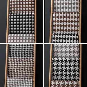 Thickened Polyester Jacquard Upholstery Fabric Yarn Dyed Houndstooth Argyle Clover Pattern Fabric For Sofa Cushion Pillow Craft DIY Home Decor