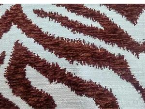 Tessuto jacquard ciniglia con motivo zebrato di lusso moderno per cuscino e divano