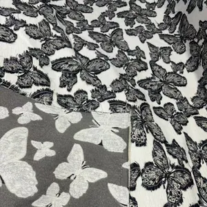 Tissu Chenille Jacquard Motif Papillon 3D Pour Rideaux Coussins Sacs Décoration Maison Matériel de Couture DIY Textile