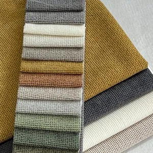 Tela de chenilla gruesa premium con textura de lino grueso en varios colores