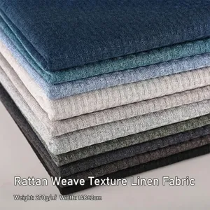 Verdickter Polyester Polsterstoff Rattan Geflecht Muster Einfarbig Für Sofa Kissen Weiche Tasche Heimdekoration Vintage Stil
