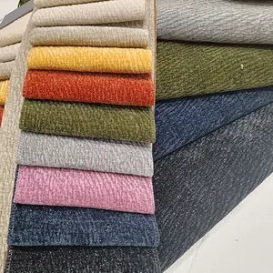 High-quality premium multi-color Chenille sofa fabric swatches with thick texture