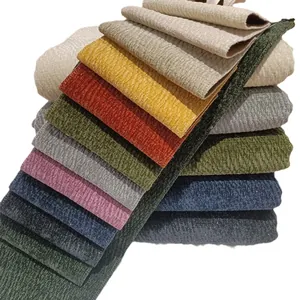 Multi-color thick chenille fabric samples for furniture upholstery and decorative cushions