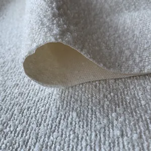 Tessuto bouclé bianco spesso di alta qualità con texture teddy per divani e cuscini