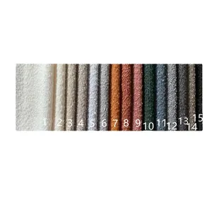 Campioni di tessuto boucle in lino e poliestere in 15 colori per divani e cuscini