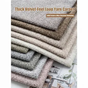 High-grade textured bouclé chenille fabric swatches for DIY home decor and upholstery