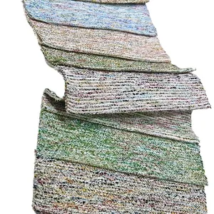 Échantillons de tissu en tweed coton-lin coloré pour la couture DIY et les oreillers