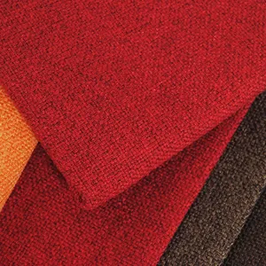 Close-up of coarse faux linen fabric with woven texture for sofa and pillow covers