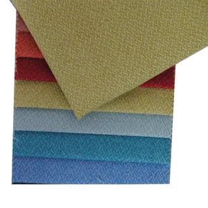 Muestras de tela de algodón y lino multicolor pesado con textura de espiga para DIY