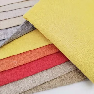 Tela de Sofá de Color Sólido Textura de Lino Mezcla de Poliéster y Lino Tela de Tapicería para Sofá Almohadas Decoración del Hogar