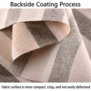 Thick striped coarse linen fabric for sofa covers and cushions with back coating