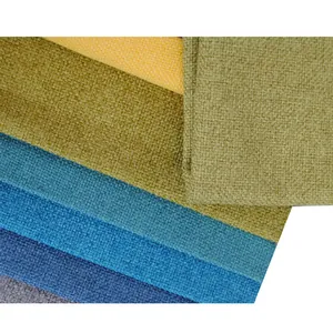 Durable imitation linen fabric samples in multiple colors for sofa and cushions