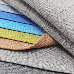 Muestras de tela con textura de lino fino en colores sólidos para sofás