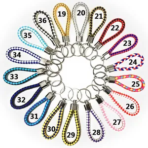 Llaveros de cuero trenzado multicolores numerados del 19 al 36 para una fácil elección.