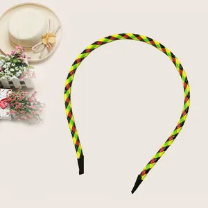 Vibrant braided PU leather headband with colorful pattern for kids and students hair styling